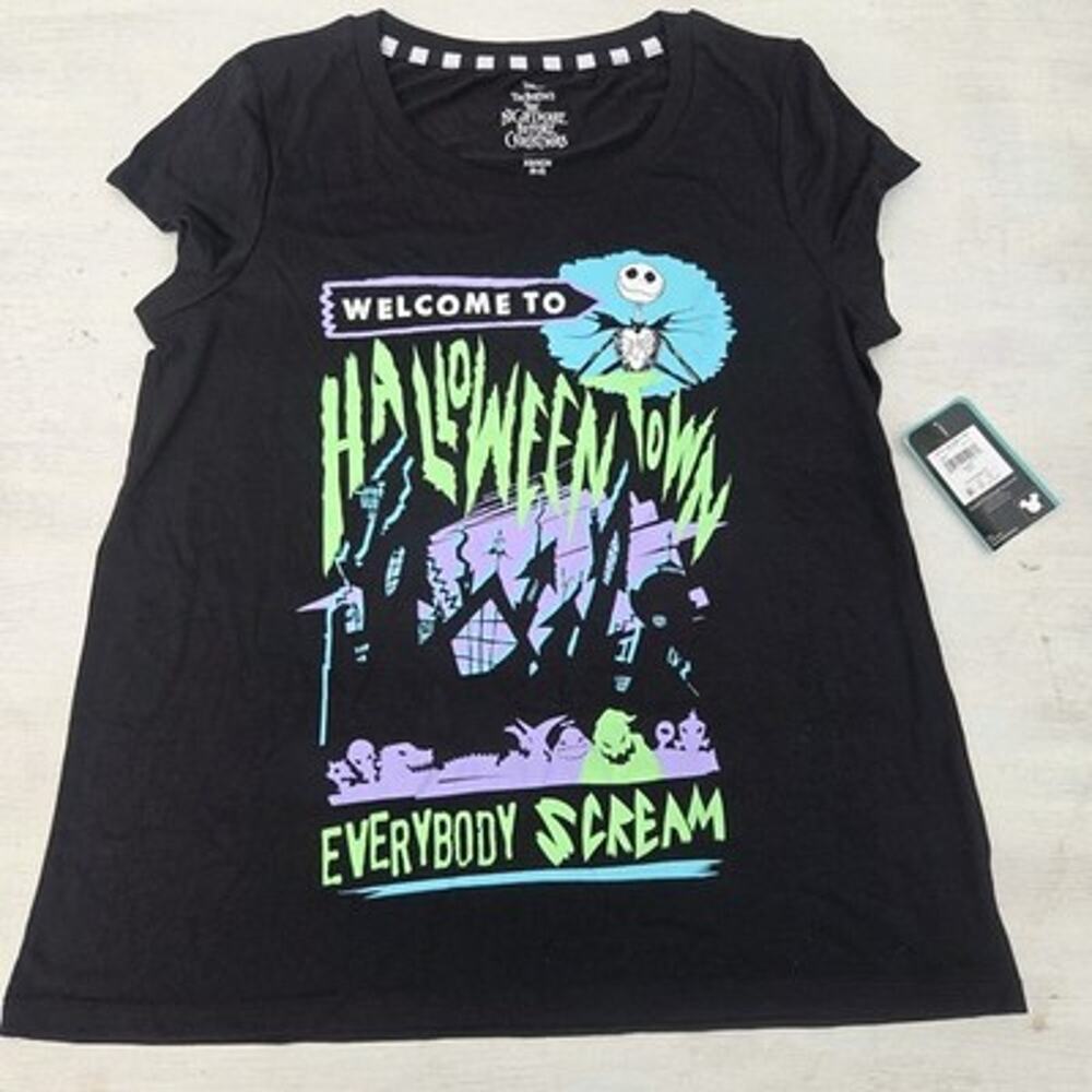 Nightmare Before Christmas Welcome to Halloweentown Everybody Scream T Shirt XS
